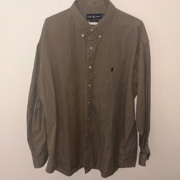 XXL Blake Polo Ralph Lauren Men's Button Down Collared Brown Long Sleeve - Picture 1 of 5
